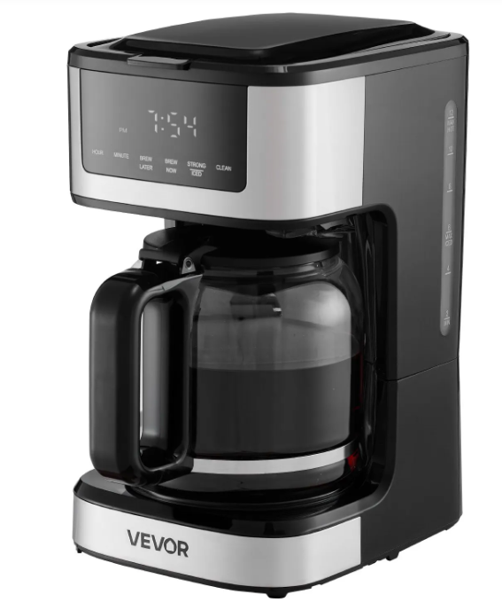 Programmable Coffee Maker, 12 Cup Programmable Drip Coffee Makers With Touch Screen, 4-Hour Keep Warm Coffee Makers Drips, 2 Brew Strengths Drip Coffee Machine For Home, 24-Hour Programmable